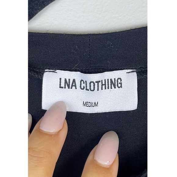 LNA Juliana Stretch Jersey Top in Black - Picture 4 of 6